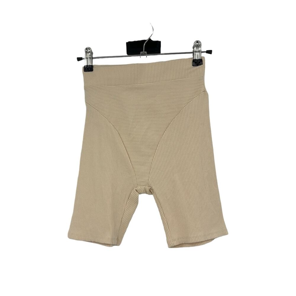 Naked Wardrobe Shorts Womens XS Snatched So Good Biker Ivory Rib High Waist